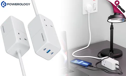 Powerology 65W Power Strip with Dual Power Sockets!